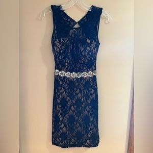 Navy Blue Lace Dress